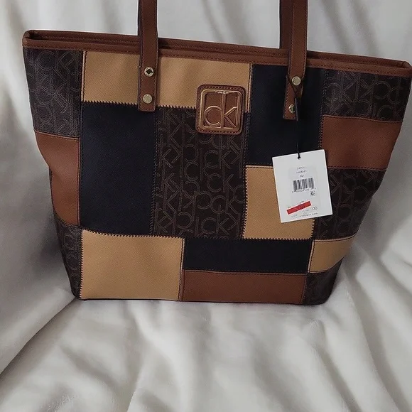 Calvin Klein Dark Brown Monogram Tote - Picture 4 of 11